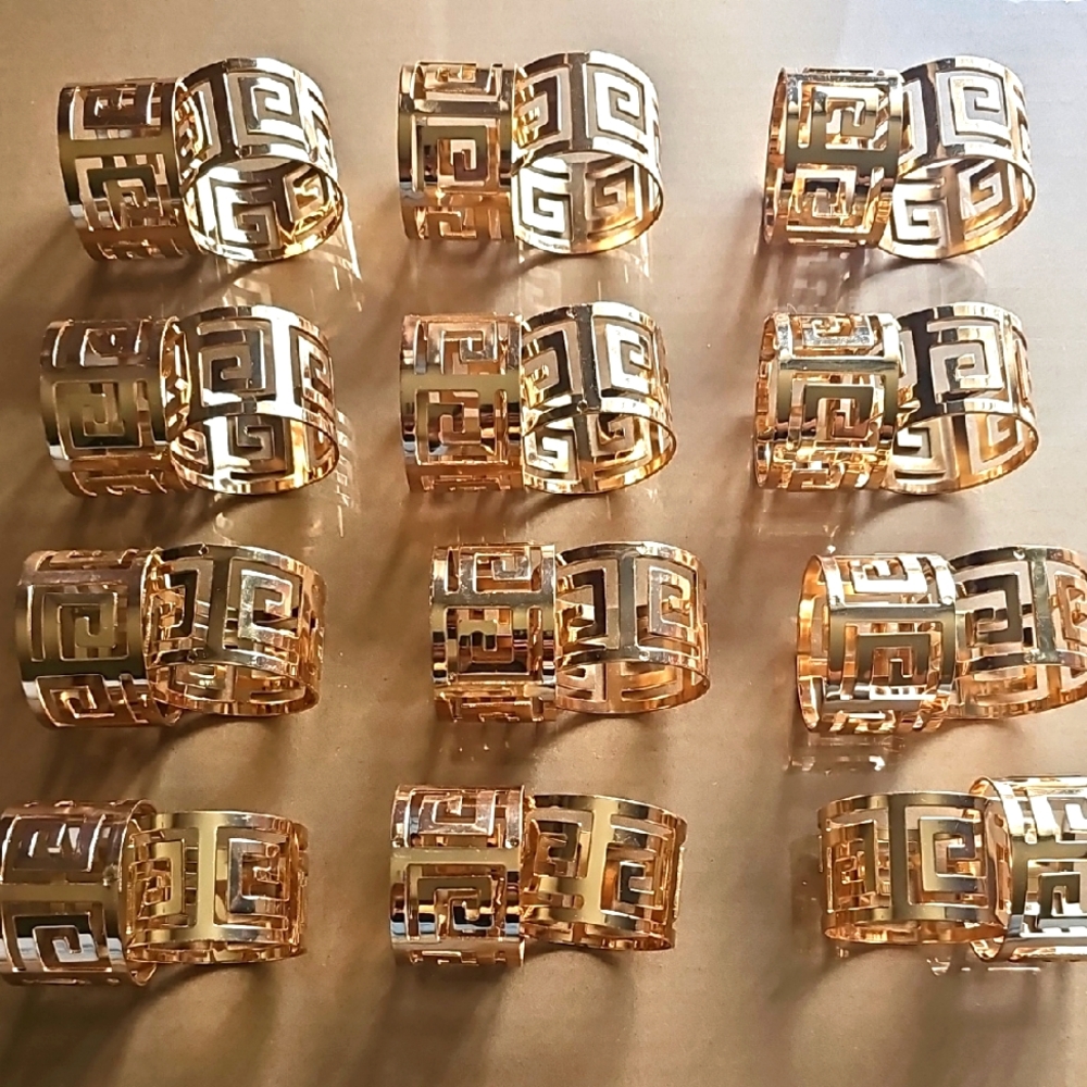 Gold Napkin Rings Lot Of 24